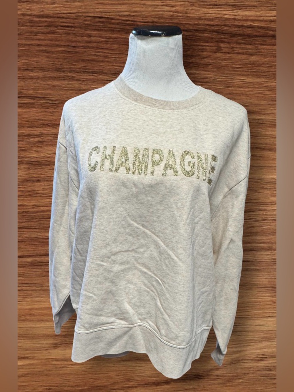 NWT J. Crew Champagne" sweatshirt SZ L